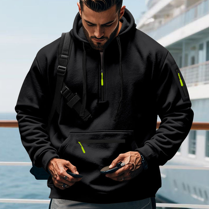 Herren sportlicher Hoodie mit reflektierenden Details und praktischen Taschen Aliams