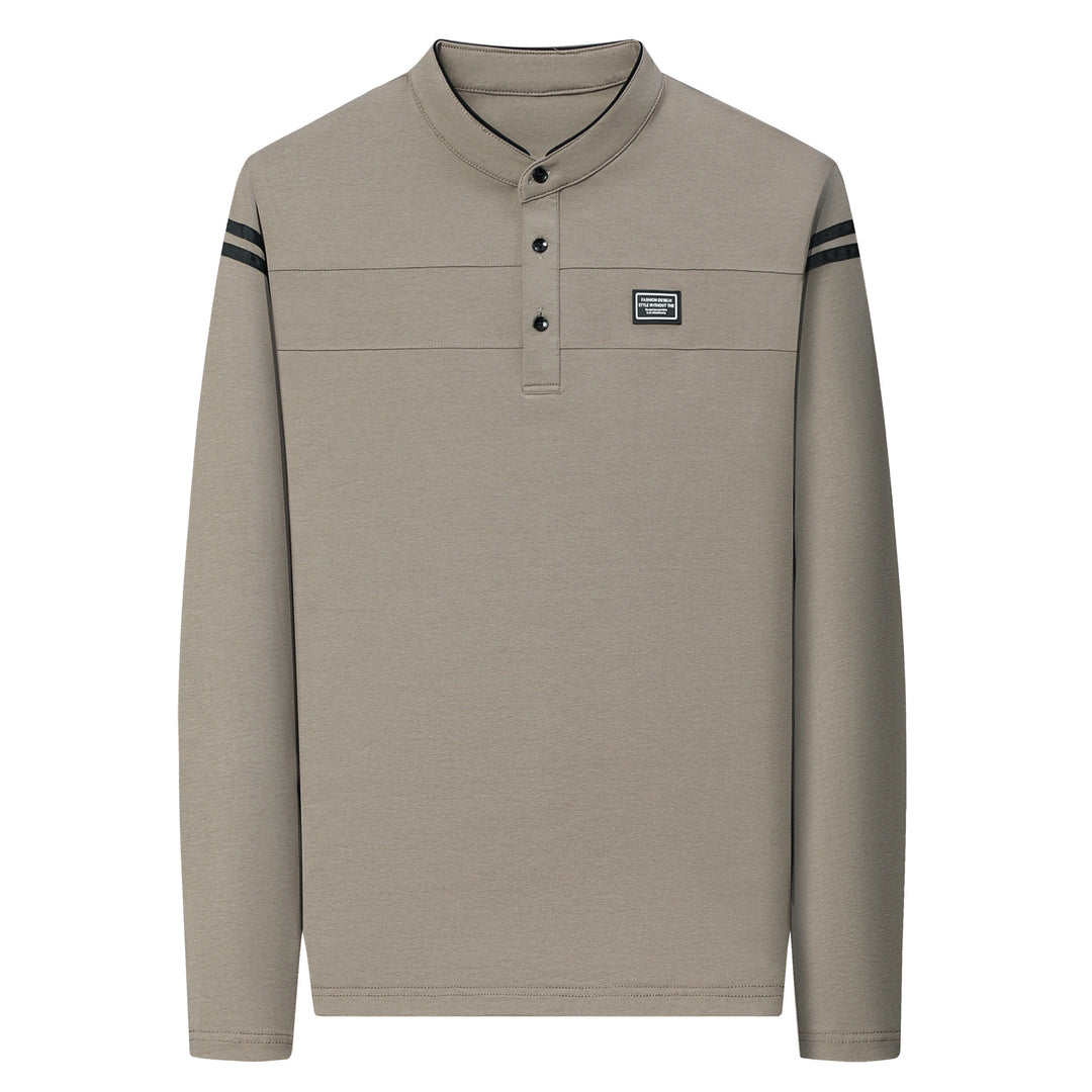 Herren Elegantes Langarm Polohemd mit modernem Kragen Aliams