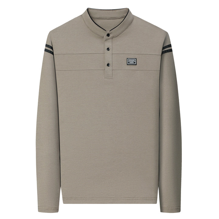 Herren Elegantes Langarm Polohemd mit modernem Kragen Aliams