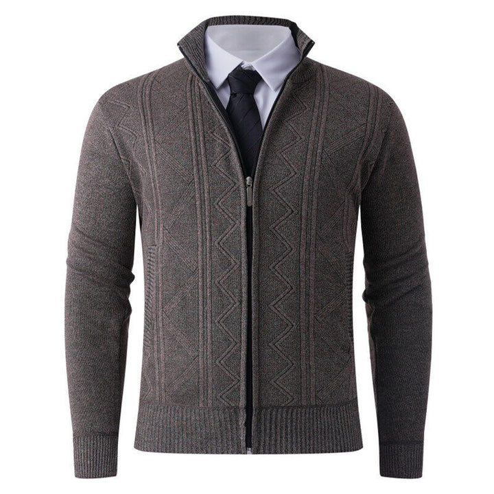 Herren Strickjacke mit modernem Zipper und eleganten Mustern Aliams