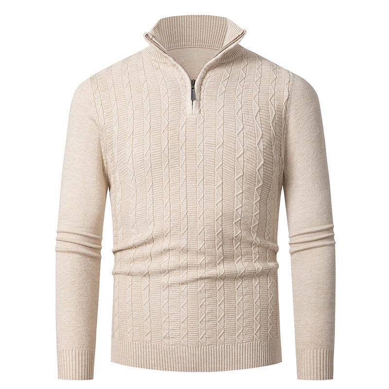 Herren hoher Kragen Strickpullover Aliams