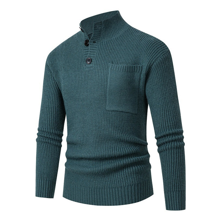 Herren Hochwertiger Pullover mit Modalmuster und Brusttasche Aliams