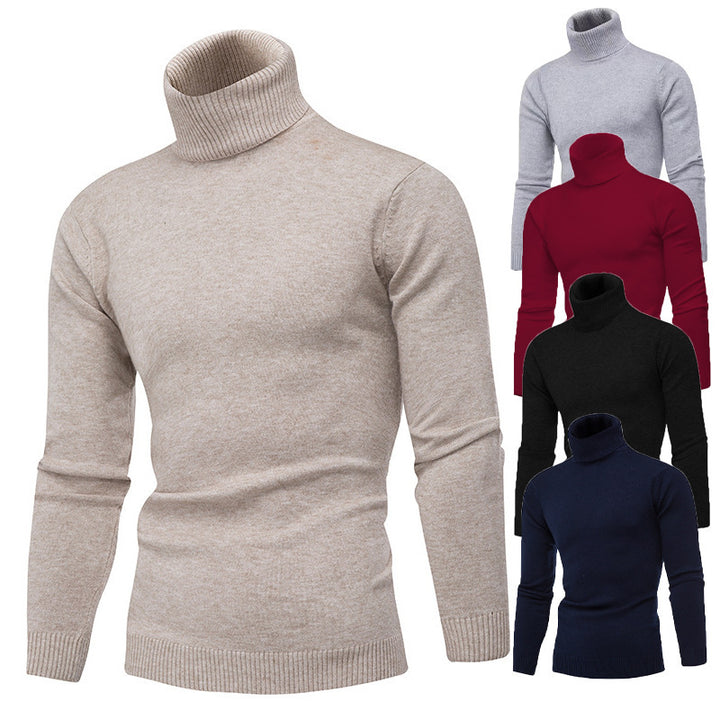 Herren Rollkragenpullover aus feiner Baumwolle mit figurbetontem Schnitt Aliams