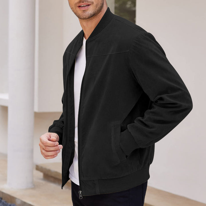 Herren elegante Bomberjacke aus hochwertigem Velours Aliams