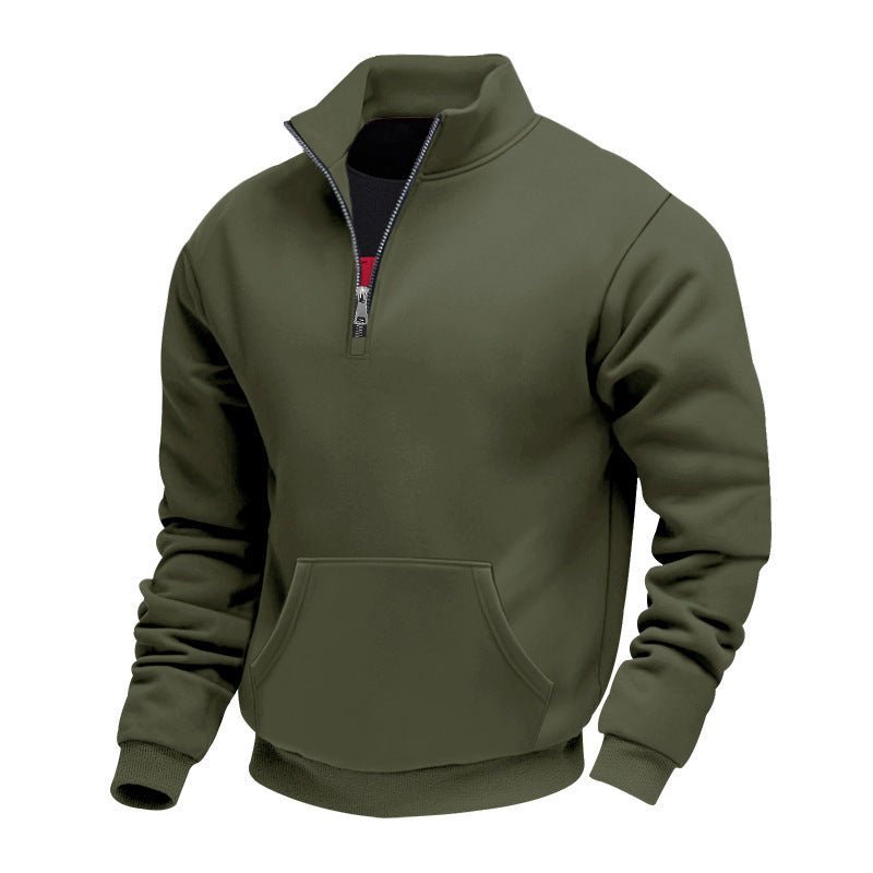 Herren Fleece pullover mit halbem Reißverschluss Aliams