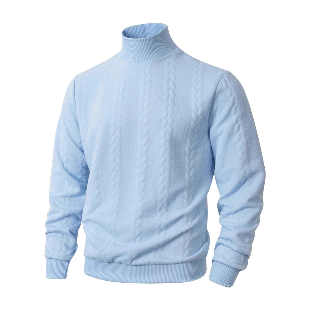 Herren Pullover mit hochgeschlossenem Kragen und strukturiertem Muster Aliams