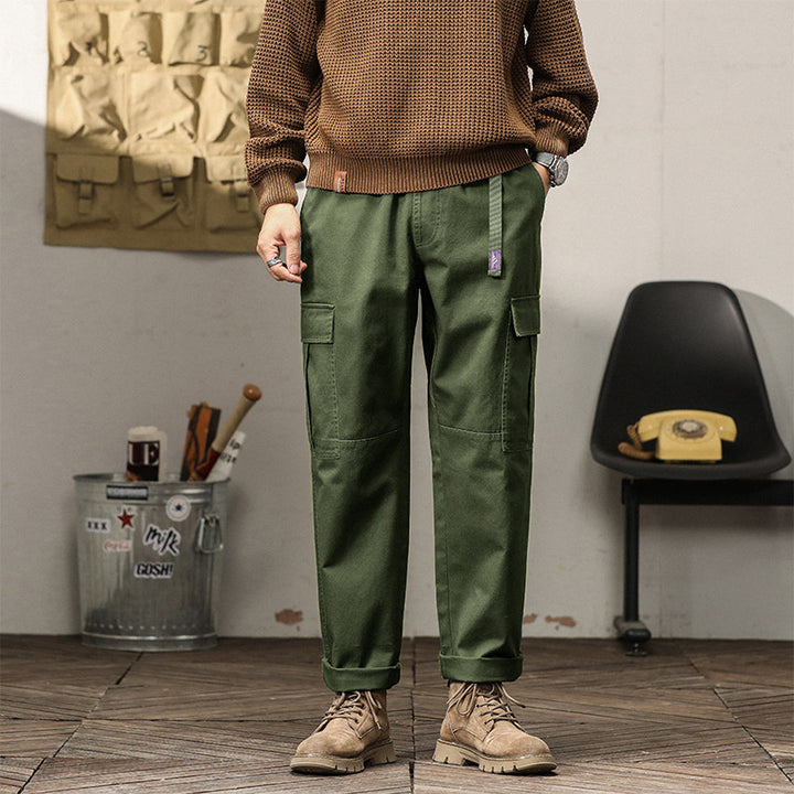 Herren Cargo-Hose mit verstellbarem Bund und mehreren praktischen Taschen Aliams