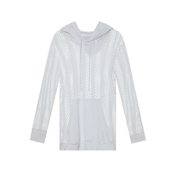 Herren atmungsaktiver Mesh-Hoodie mit Kapuze Aliams