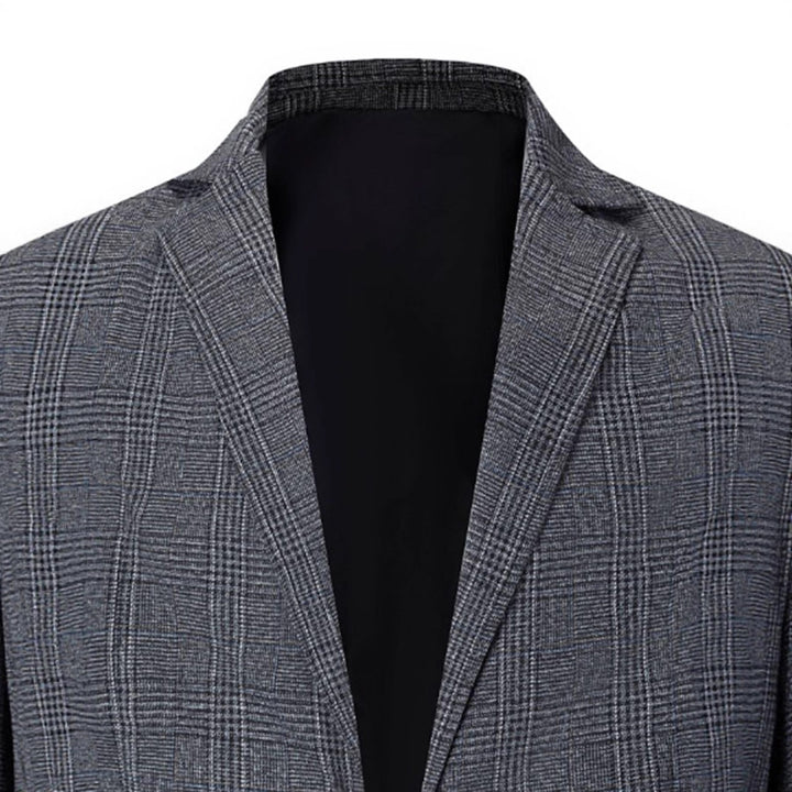 Herren eleganter Blazer mit modernem Karomuster und praktischen Taschen Aliams