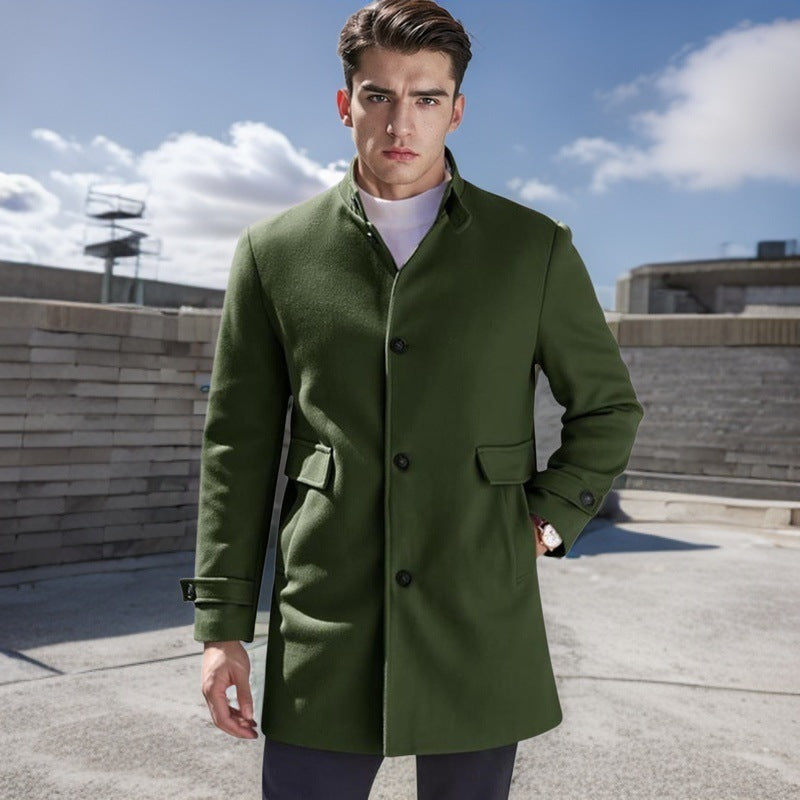 Herren eleganter Außenmantel mit praktischen Taschen Aliams