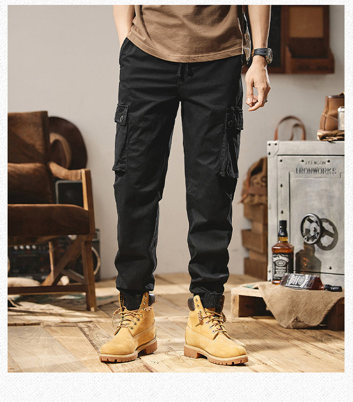 Herren Cargohose mit elastischem Bund und mehreren praktischen Taschen Aliams