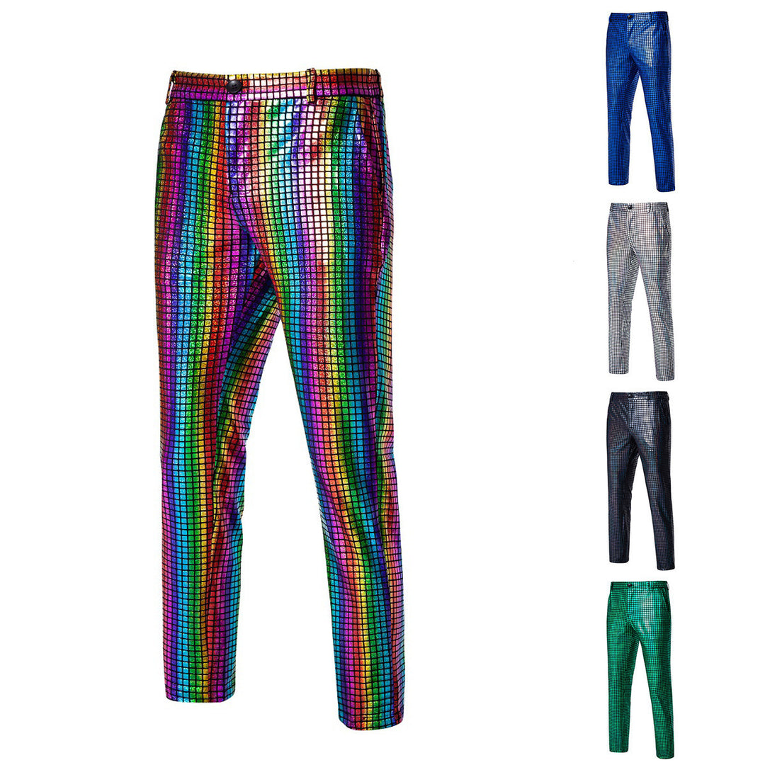 Herren Glamouröse Disco-Hose mit schimmerndem Obermaterial Aliams