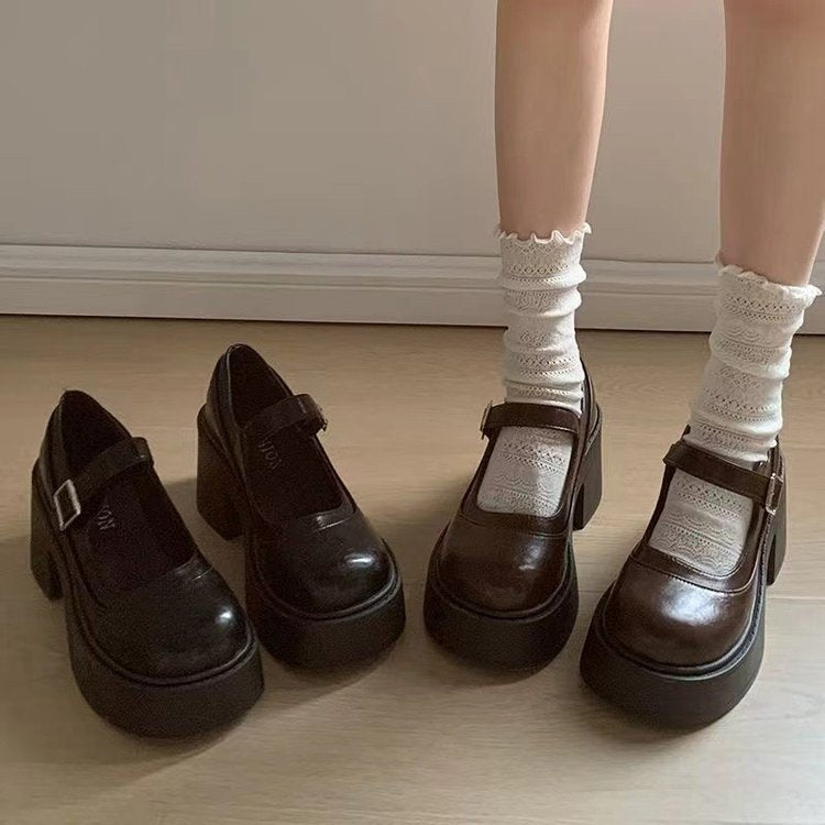 Damen Mary Jane Pumps mit Modernem Design und Hochwertiger Schnalle Aliams