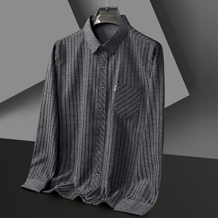 Herren stilvolles Slim-Fit Langarmhemd mit strukturiertem Design Aliams