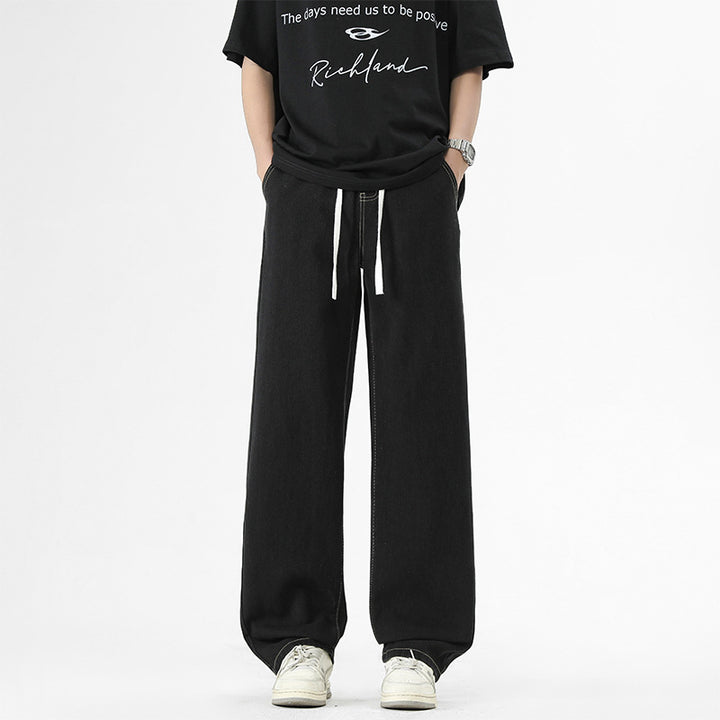 Herren weite Freizeithose mit elastischem Bund und Taschen Aliams