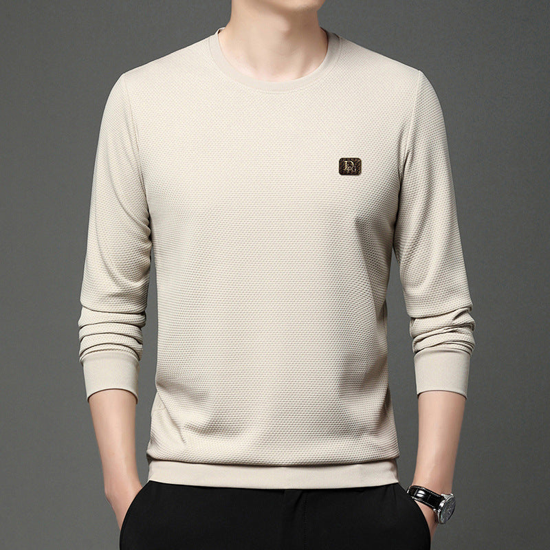 Herren hochwertiger Rundhals-Pullover mit strukturiertem Gewebe und modischem Design Aliams