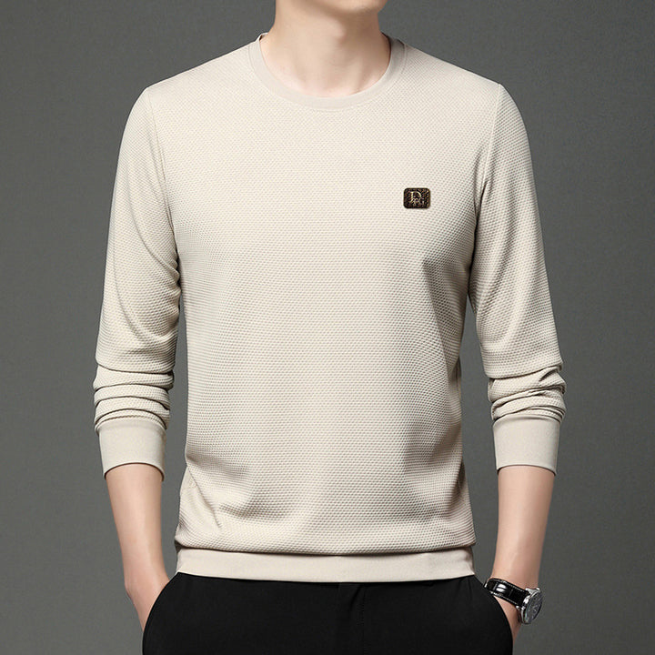 Herren hochwertiger Rundhals-Pullover mit strukturiertem Gewebe und modischem Design Aliams