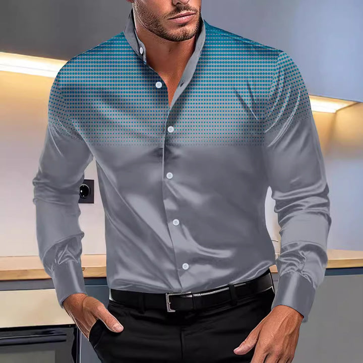 Herren elegantes Langarm-Hemd mit modernen Akzenten Aliams