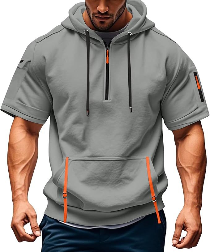 Herren Freizeit Hoodie mit modernen Reißverschlusstaschen Aliams