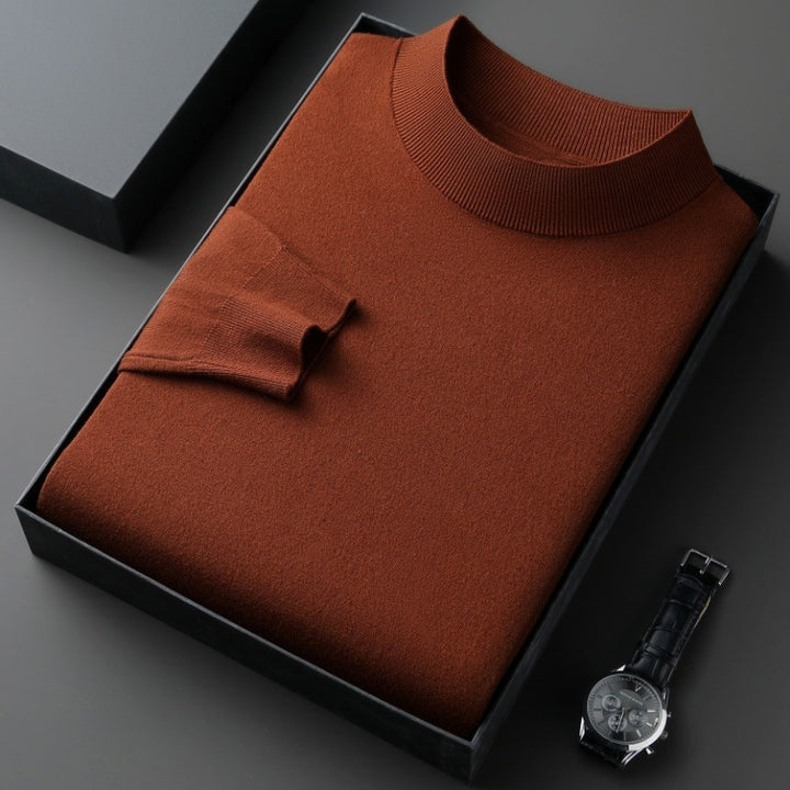 Herren eleganter Rundhalspullover aus feiner Baumwollmischung Aliams