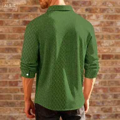 Herren strukturiertes Langarmhemd mit modernem Design Aliams