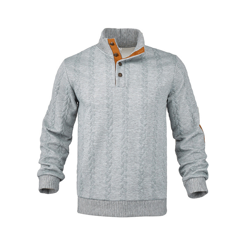 Herren Strukturpullover mit modischem Stehkragen Aliams