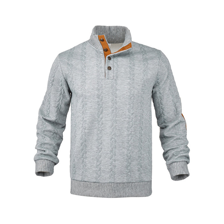 Herren Strukturpullover mit modischem Stehkragen Aliams