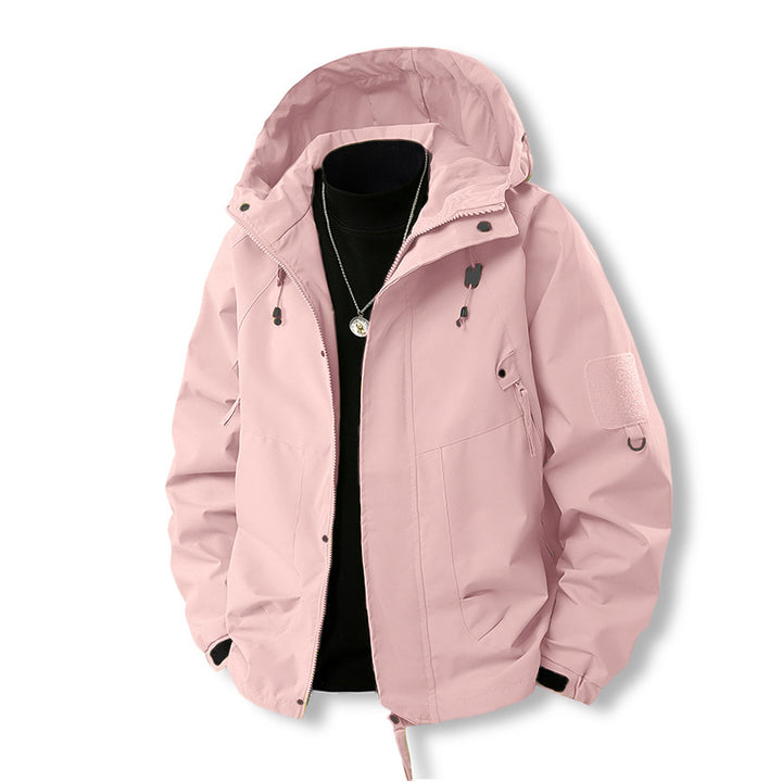 Herren funktionale Outdoor-Jacke mit verstellbarer Kapuze und praktischen Taschen Aliams