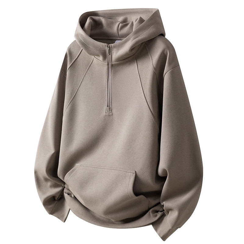 Herren Sportliches Fleece-Hoodie mit halbem Reißverschluss Aliams