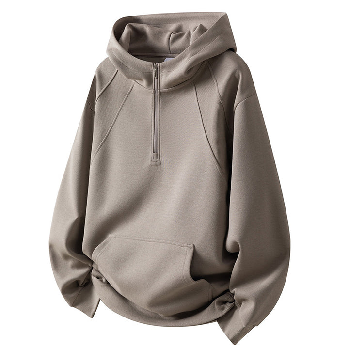 Herren Sportliches Fleece-Hoodie mit halbem Reißverschluss Aliams