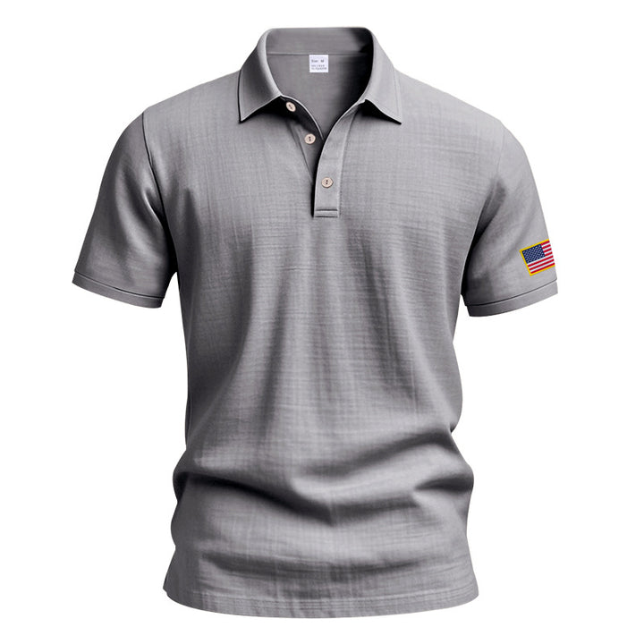 Herren Poloshirt mit strukturiertem Design und Kontrastknopf Aliams