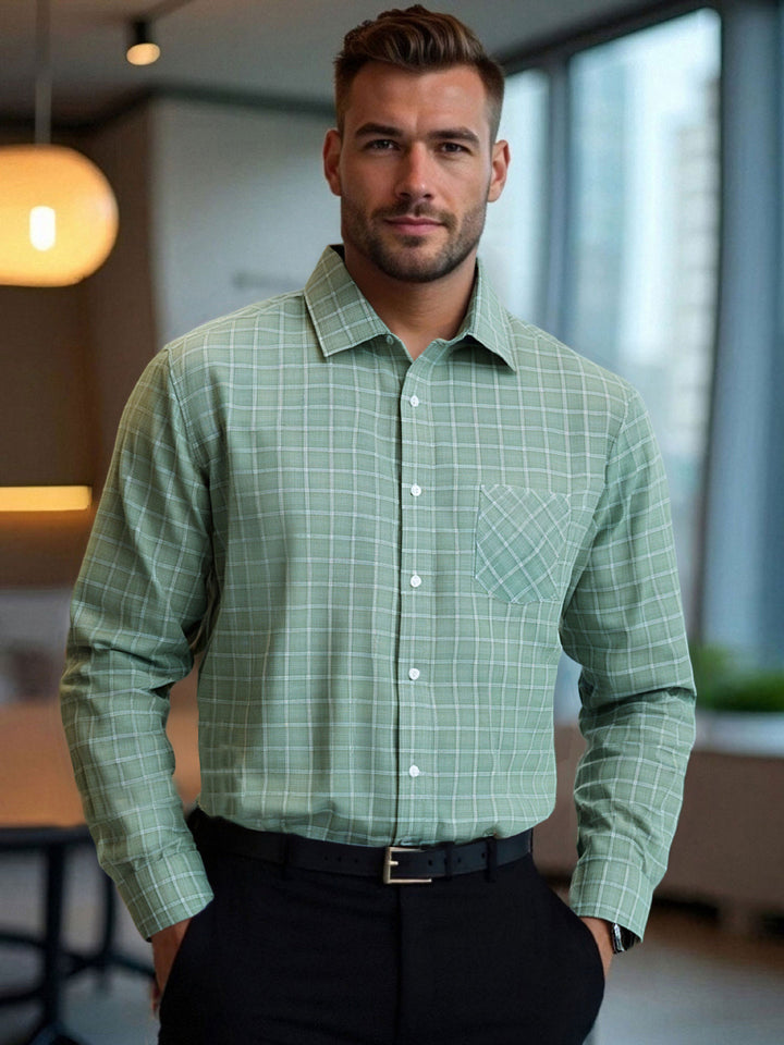 Herren Karo Langarmhemd mit moderner Passform Aliams