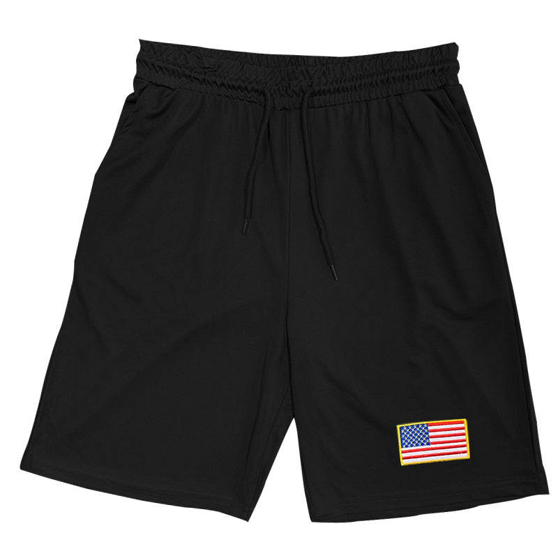 Herren sportliches Tanktop und Shorts-Set mit dekorativem Flaggenmotiv Aliams