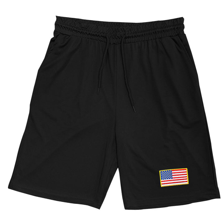 Herren sportliches Tanktop und Shorts-Set mit dekorativem Flaggenmotiv Aliams