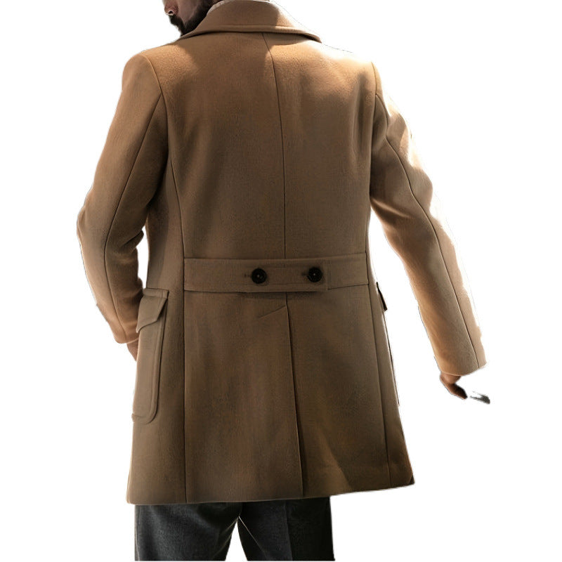 Herren eleganter Doppelt breiter Wintermantel Aliams