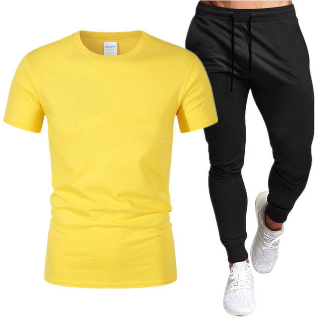 Herren sportliches Trainingsset mit T-Shirt und Jogginghose Aliams