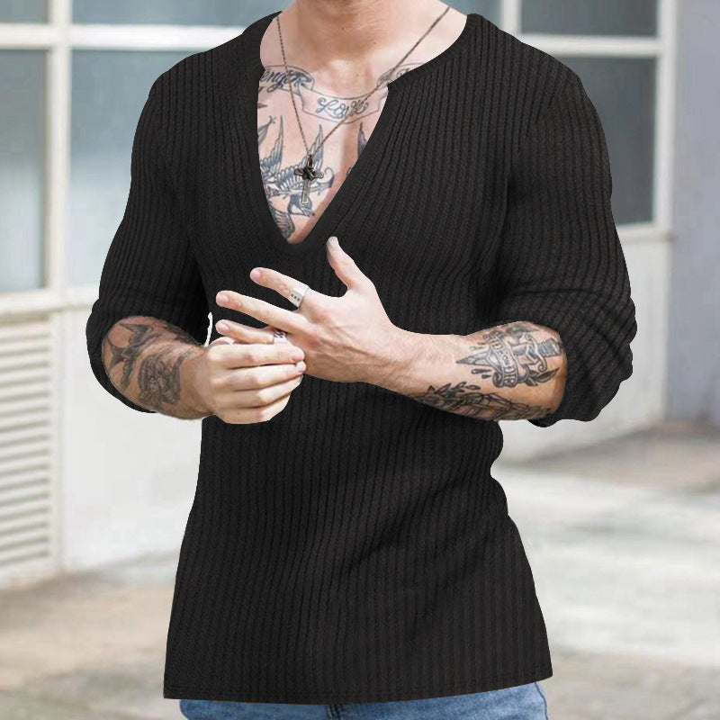 Herren V-Ausschnitt Strickpullover Aliams