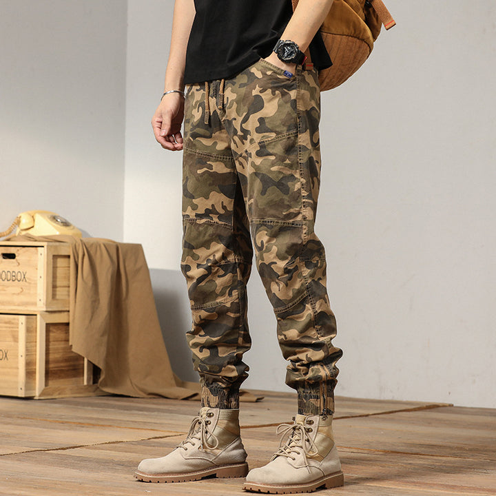 Herren Cargo-Hose im urbanen Camouflage-Design mit elastischem Bund und praktischen Taschen Aliams