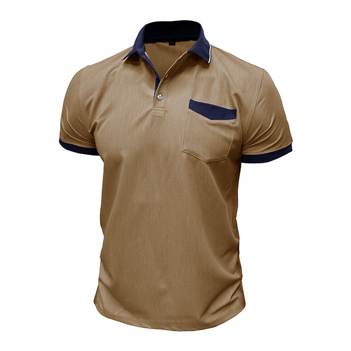 Herren Poloshirt mit modischem Denim-Look und praktischer Brusttasche Aliams