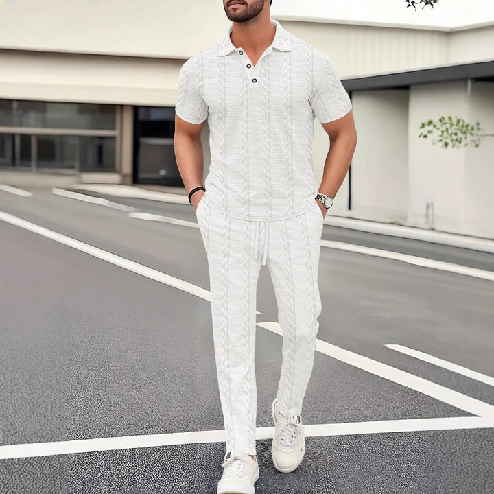 Herren Freizeitanzug mit strukturiertem Oberteil und bequemen Jogginghosen Aliams