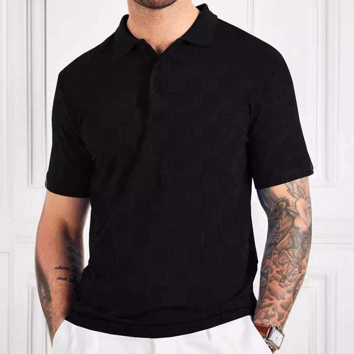 Herren Poloshirt mit strukturiertem Design und modischen Knöpfen Aliams