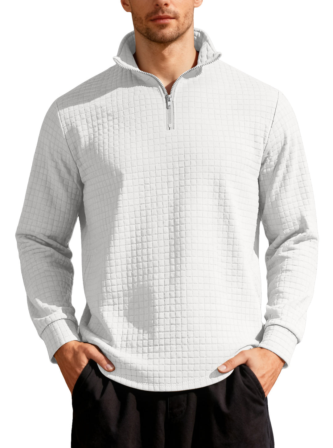 Herren Pullover mit Stehkragen und Reißverschluss Aliams