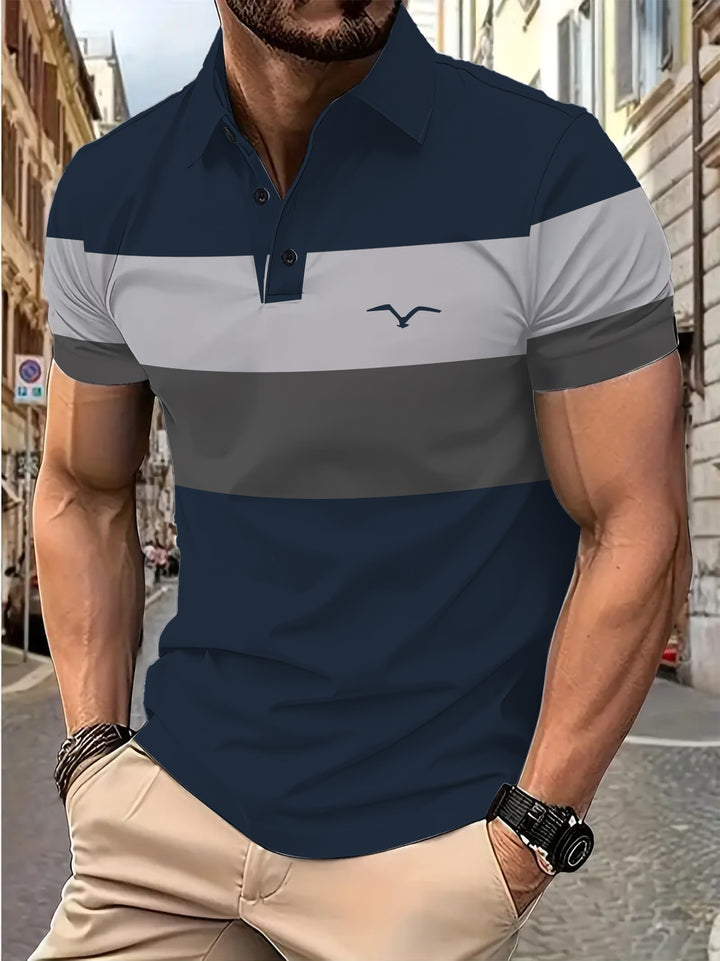 Herren Kurzarm Poloshirt mit markantem Farbdesign Aliams
