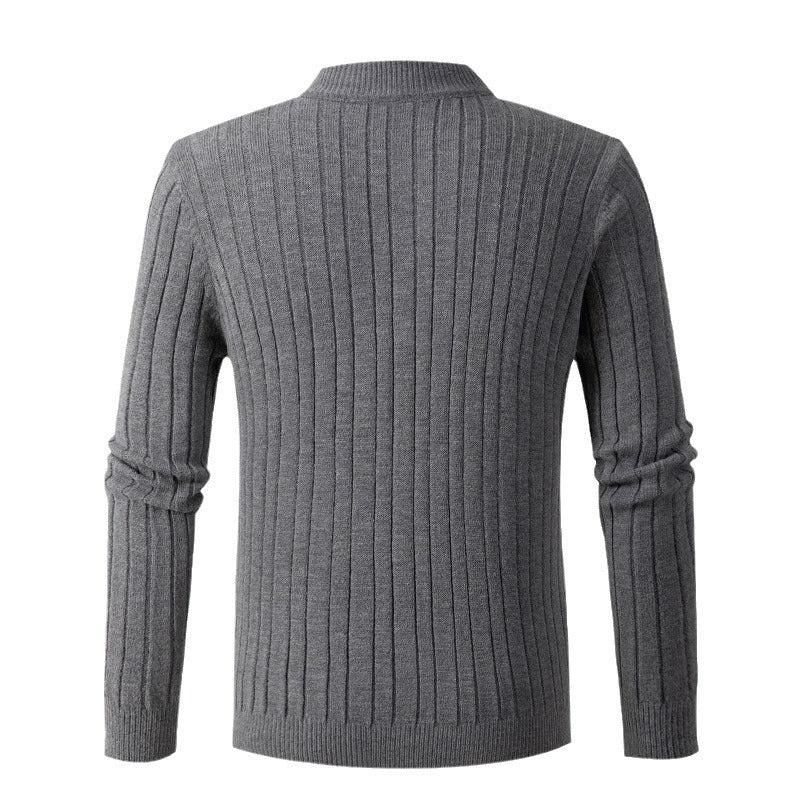 Herren eleganter Rollkragenpullover mit strukturiertem Zopfmuster Aliams