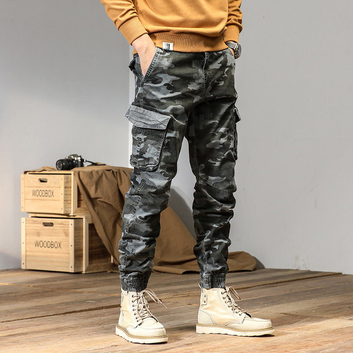 Herren Cargo-Hose mit Camouflage-Muster und praktischen Taschen Aliams