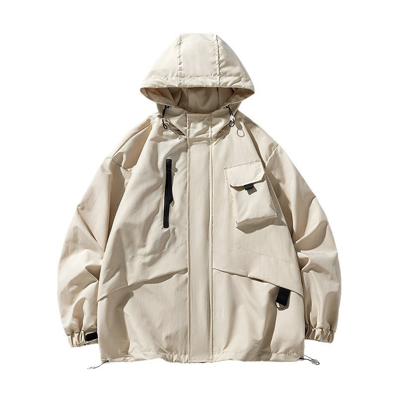 Unisex Funktionsjacke mit multifunktionalen Taschen und verstellbarem Kapuzenschutz Aliams