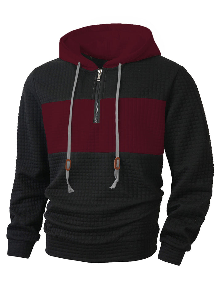 Herren Hoodie mit 1/4-Reißverschluss und strukturiertem Design Aliams