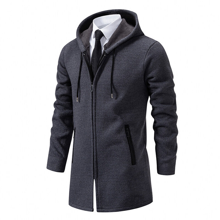 Herren urbane Kombination aus eleganter Jacke mit Kapuze und schickem Reißverschluss Aliams