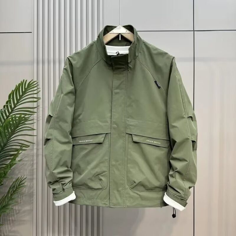 Herren wetterfeste Multifunktionsjacke mit hohem Kragen Aliams