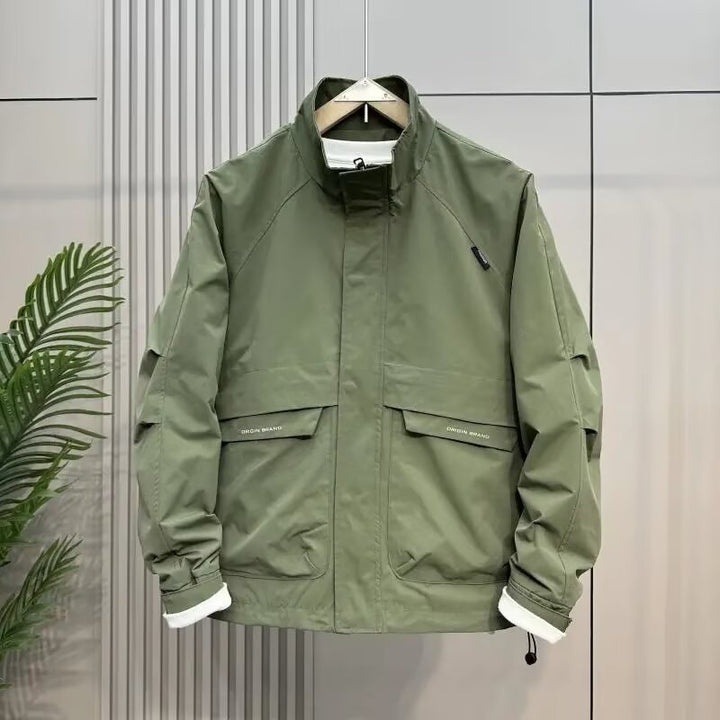 Herren wetterfeste Multifunktionsjacke mit hohem Kragen Aliams
